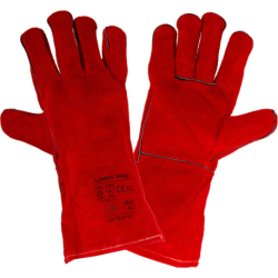 Rękawice spawalnicze ochronne ze skóry czerwone Lahti Pro L270311K