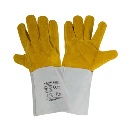 Rękawice spawalnicze ochronne ze skóry żółte Lahti Pro L270411K