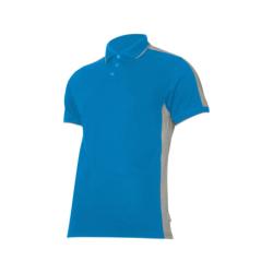 Koszulka Polo męska niebiesko szara 190g bawełna Lahti Pro L40319