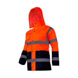 Zimowa kurtka ostrzegawcza ocieplana pomarańczowa Lahti Pro L40906