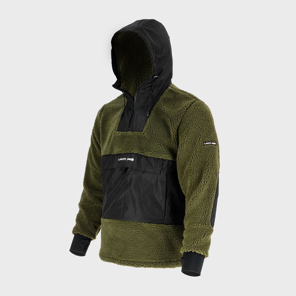 Bluza sherpa hoodie Lahti Pro L40156 - zielony