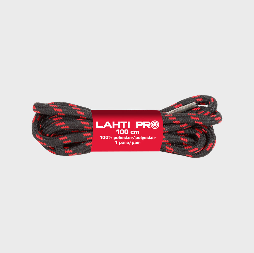 Sznurowadła do butów Lahti Pro L90401 – czarno-czerwone