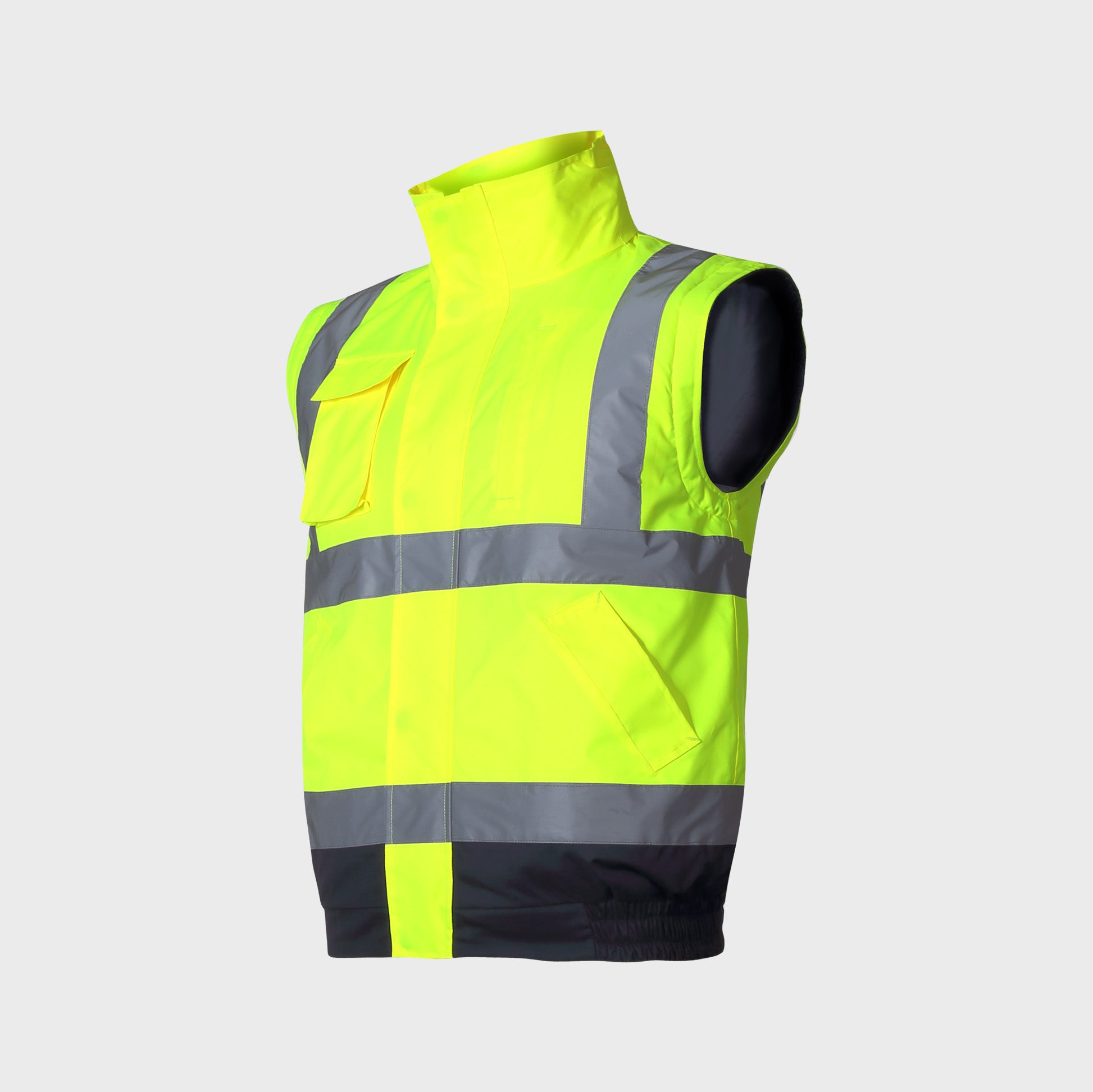 Kurtka ostrzegawcza ocieplana z odpinanymi rękawami Lahti Pro L40925 - żółty