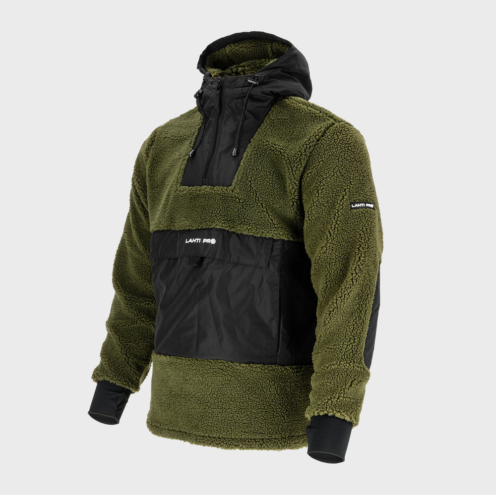 Bluza sherpa hoodie Lahti Pro L40156 - zielony