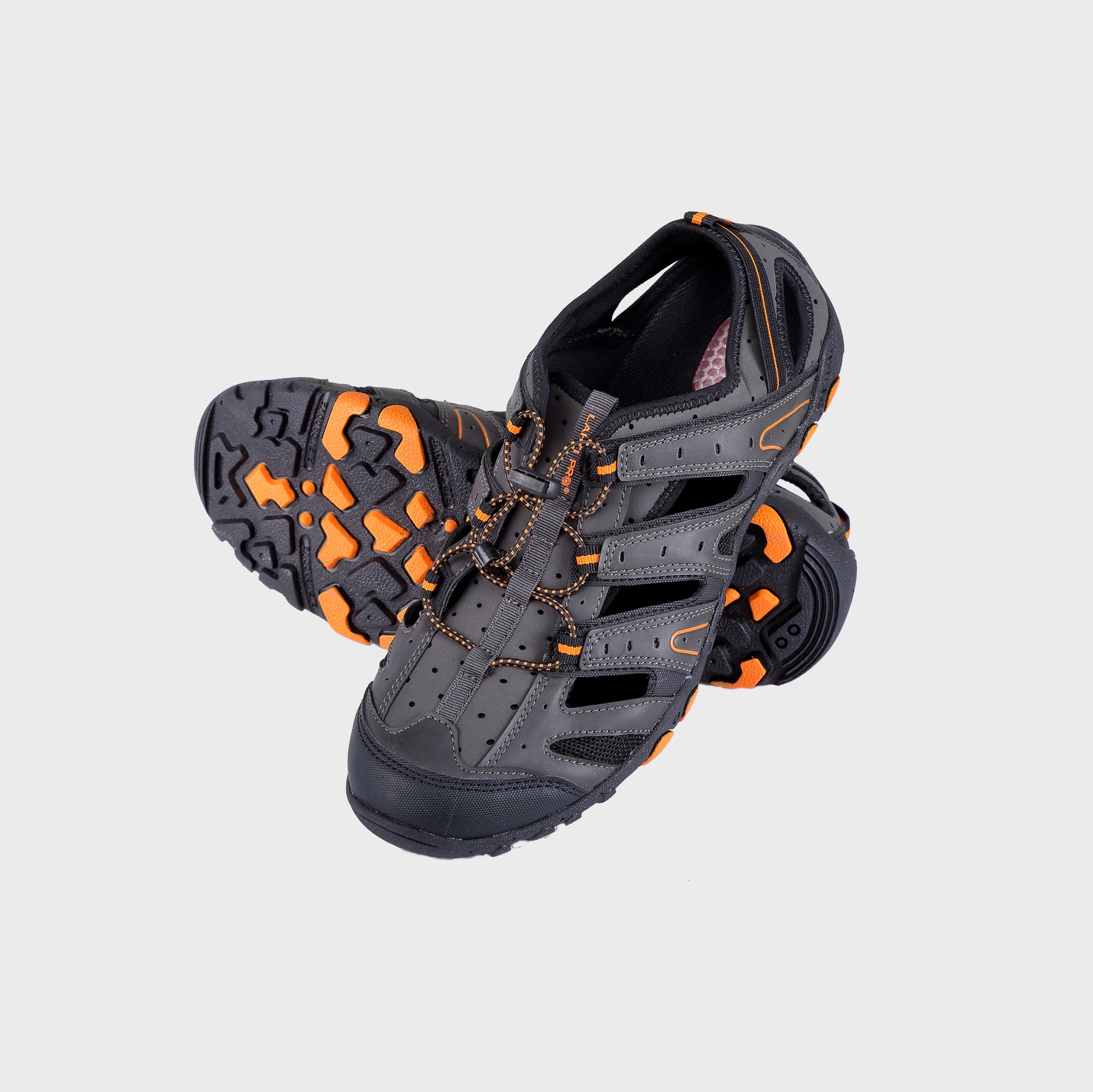 Sandały trekkingowe Lahti Pro L30610 – szaro-czarno-pomarańczowe