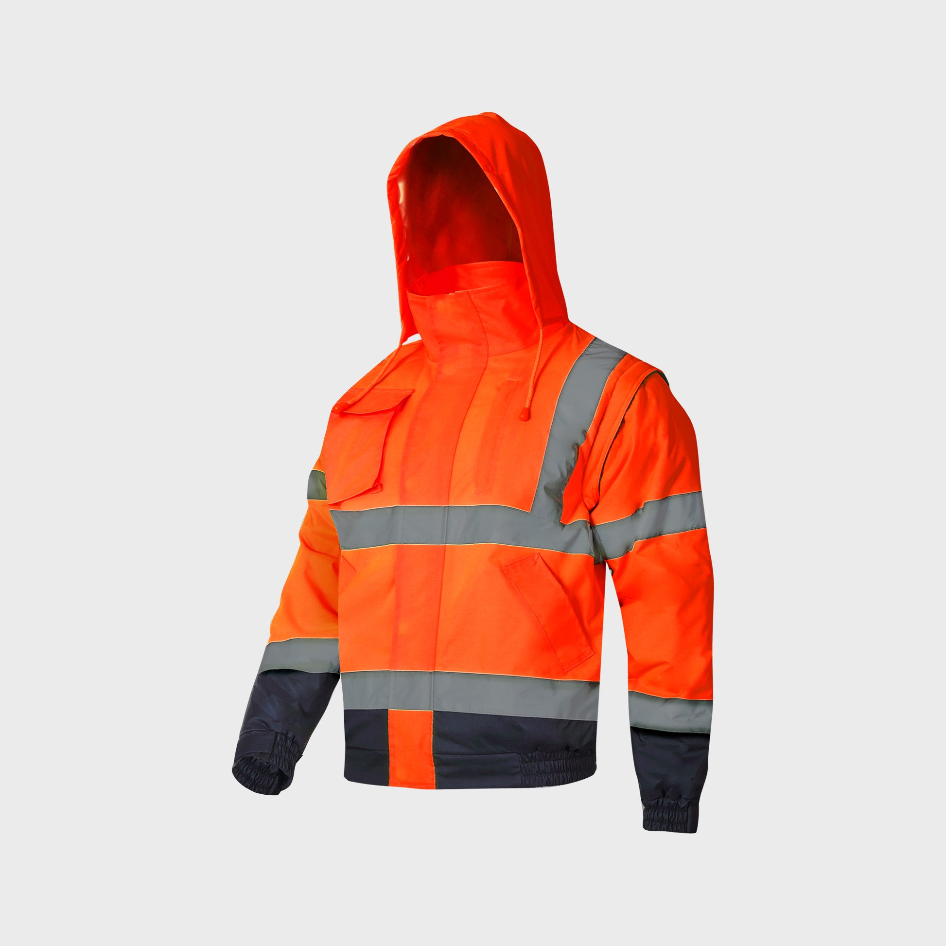 Kurtka ostrzegawcza ocieplana z odpinanymi rękawami Lahti Pro L40926 - pomarańczowy