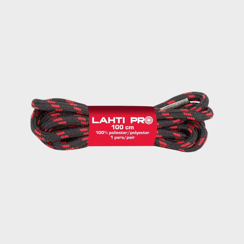 Sznurowadła do butów Lahti Pro L90401 – czarno-czerwone
